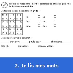 Aperçu 2 du livre Mon cahier de français 1re année