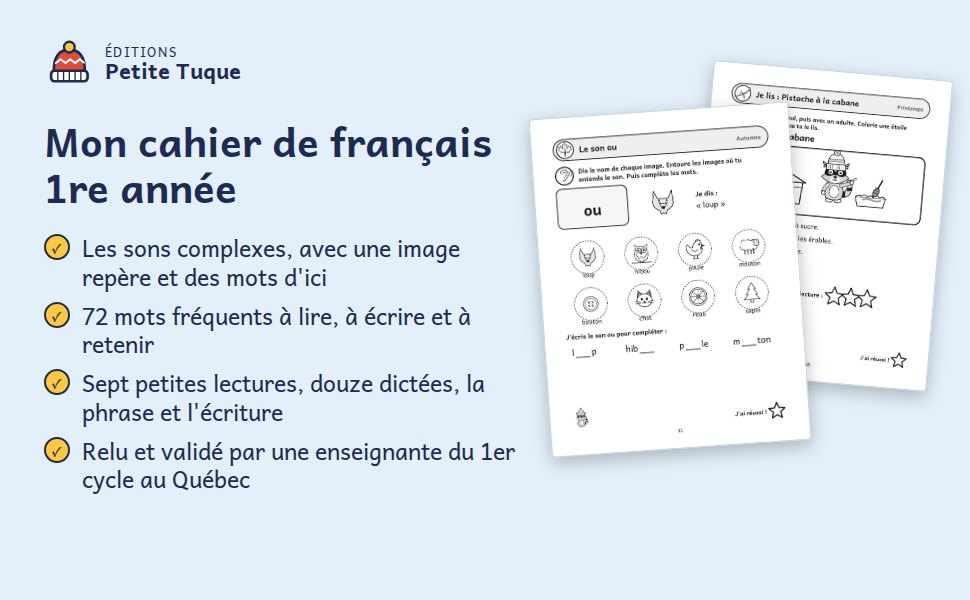 Aperçu 4 du livre Mon cahier de français 1re année