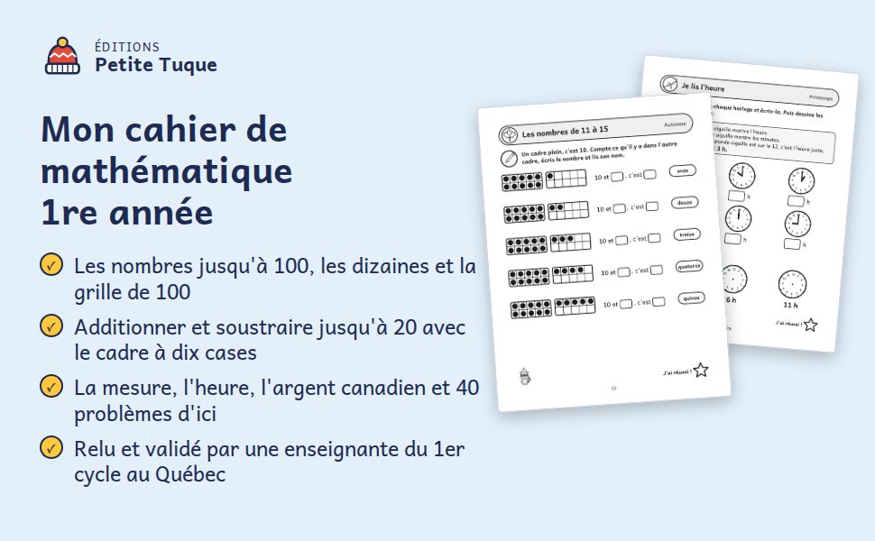Aperçu 4 du livre Mon cahier de mathématique 1re année