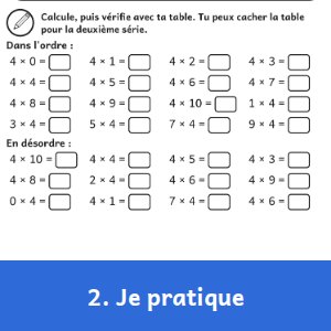 Aperçu 2 du livre Mes tables de multiplication